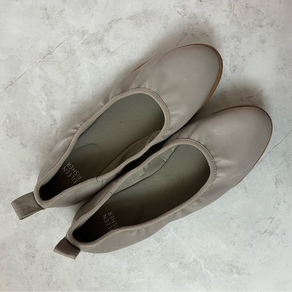 Eileen Fisher Notion Nappa Leather Ballet Flat in Grey 8.5 - Picture 6 of 11